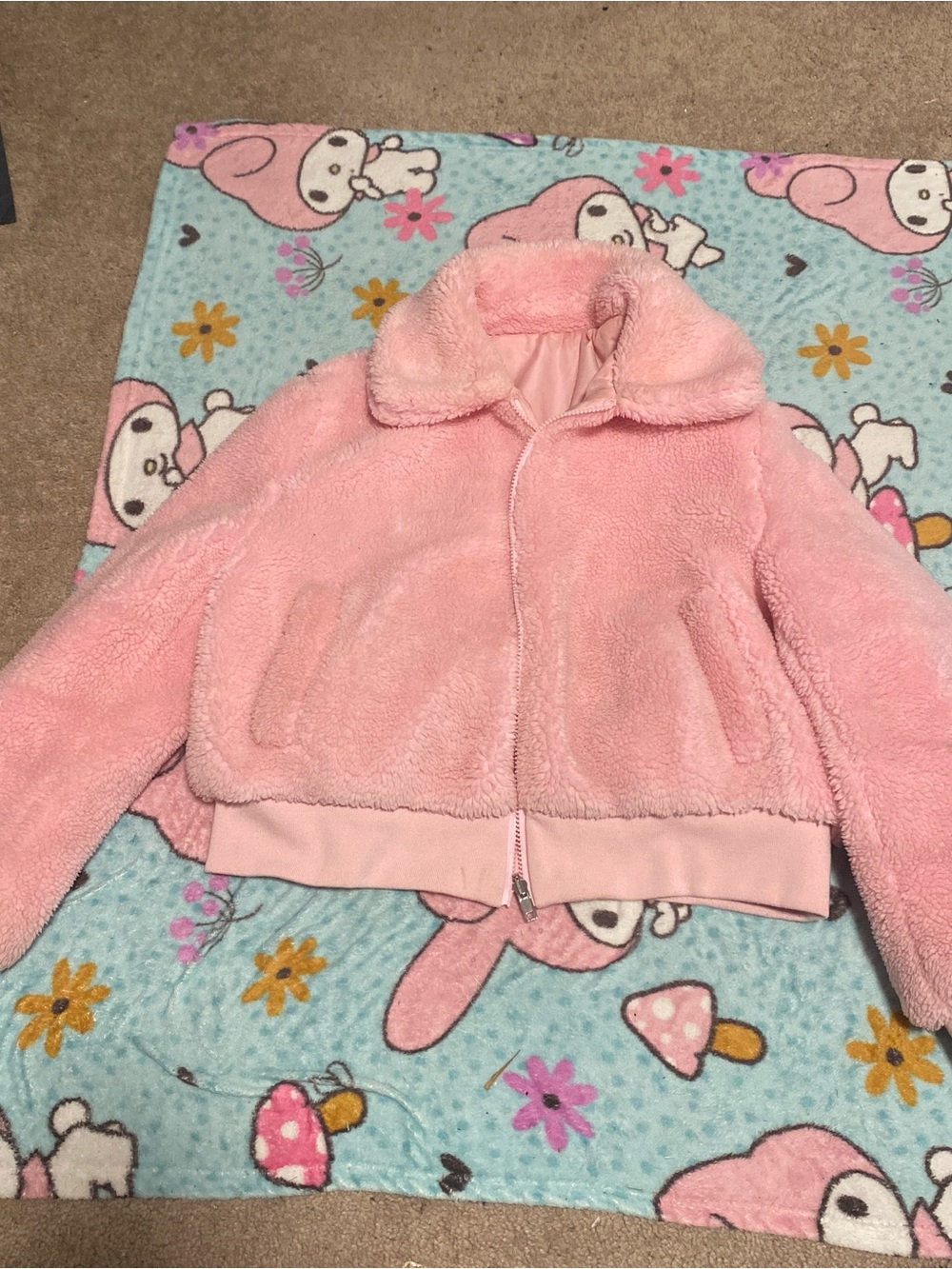Cozy Plush Pink Sherpa Puffer Jacket for Women